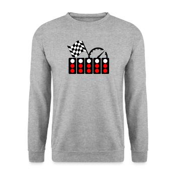 Race car light start - Unisex Sweatshirt - salt & pepper - Front - Alina (178cm) & Michal (187cm)
