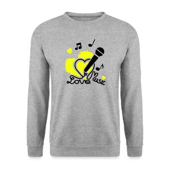 Liebe Musik - Unisex Pullover - Weißgrau meliert - Vorne - Alina (178cm) & Michal (187cm)