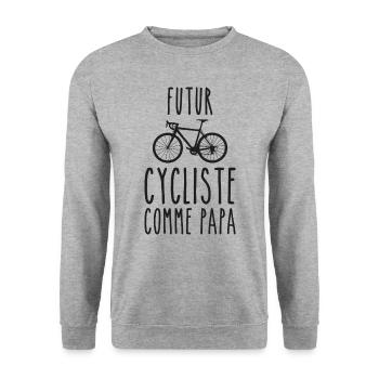 Future cyclist like dad - Unisex Sweatshirt - salt & pepper - Front - Alina (178cm) & Michal (187cm)