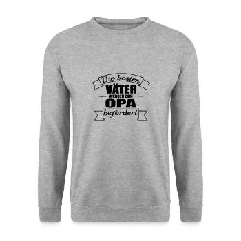 Opa - Unisex Pullover - Weißgrau meliert - Vorne - Alina (178cm) & Michal (187cm)