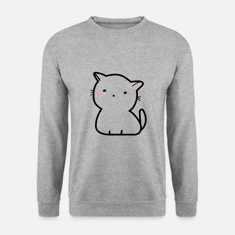 Katzi - Unisex Pullover - Weißgrau meliert
