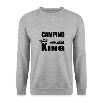 camping - Unisex Pullover - Weißgrau meliert - Vorne - Alina (178cm) & Michal (187cm)