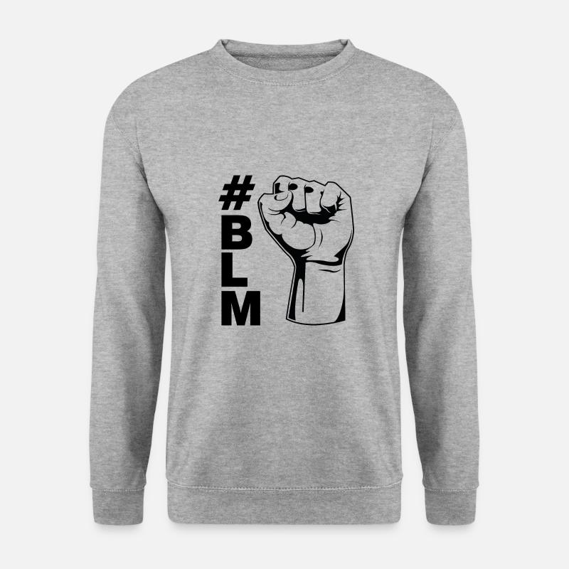 Black Lives Matter #BLM - Unisex Pullover - Weißgrau meliert
