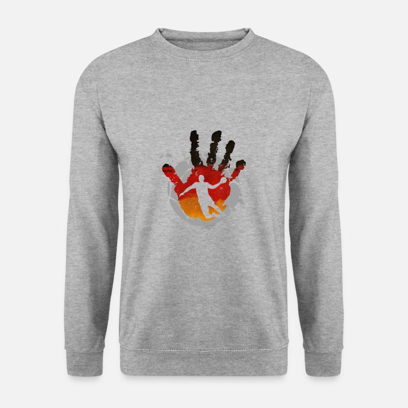Handball Deutschland Mannschaft Spieler - Unisex Pullover - Weißgrau meliert