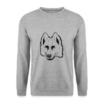 Laika de Yacoutie - style crayonné N&B - Sweat-shirt Unisexe - gris chiné - Devant - Alina (178cm) & Michal (187cm)