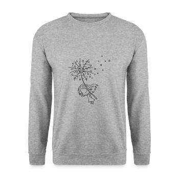 Pusteblume Fairy Magic Fairy Cute Kids Nature - Unisex Sweatshirt - salt & pepper - Front - Alina (178cm) & Michal (187cm)