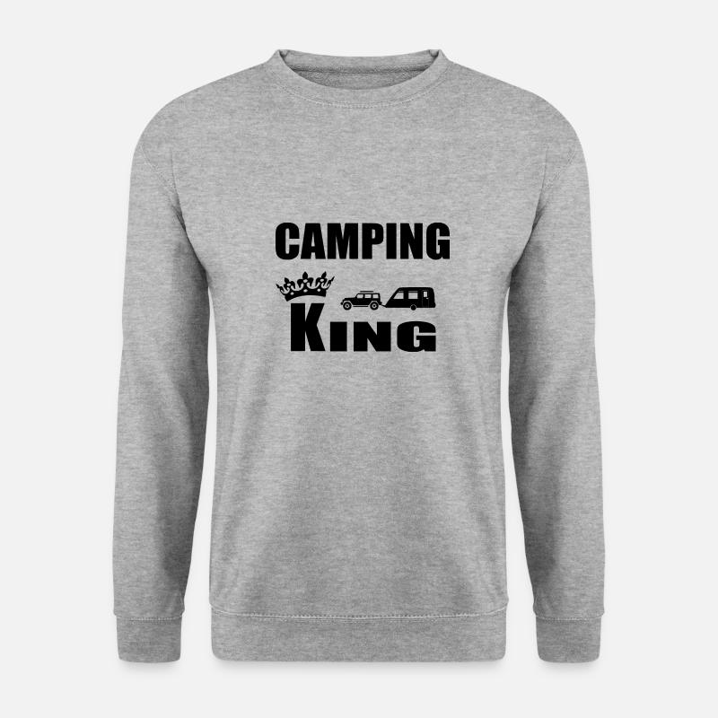 Camping - Unisex Pullover - Weißgrau meliert