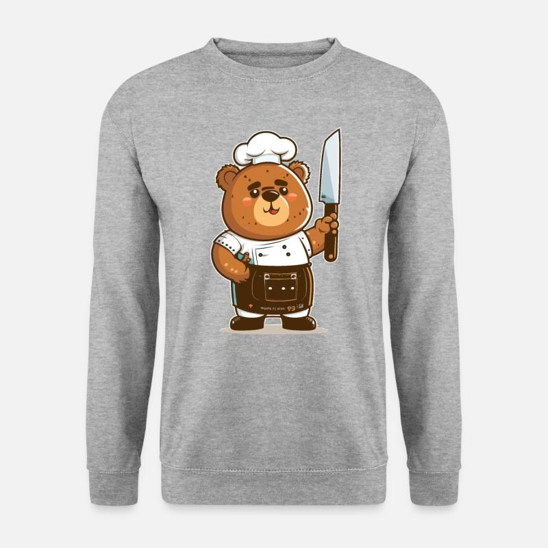 Gourmet-Bär - Unisex Pullover - Weißgrau meliert