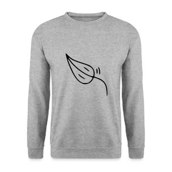 Plant drawing nature sketch black - Unisex Sweatshirt - salt & pepper - Front - Alina (178cm) & Michal (187cm)