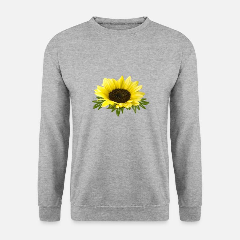 Sonnenblume - Unisex Pullover - Weißgrau meliert