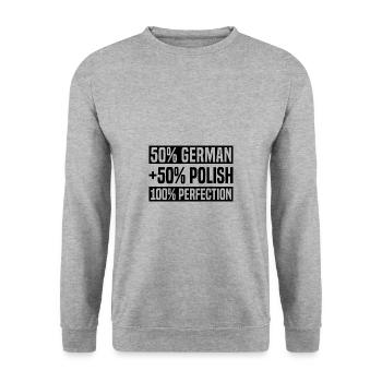 Half Pole German Roots Pride Baby Gift - Unisex Sweatshirt - salt & pepper - Front - Alina (178cm) & Michal (187cm)