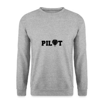 Ballonfahrer Pilot Heißluftballon Sprüche Geschenk - Unisex Pullover - Weißgrau meliert - Vorne - Alina (178cm) & Michal (187cm)