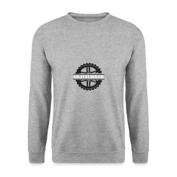 Kettenblatt Kette Gravelbiker Fahrrad Mountainbike - Unisex Pullover - Weißgrau meliert - Vorne - Alina (178cm) & Michal (187cm)