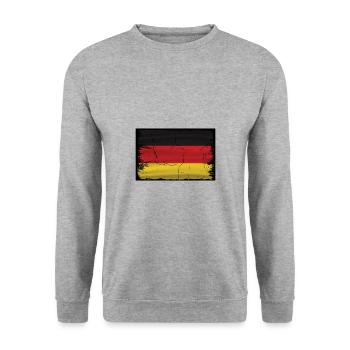 Vintage Flagge Pays Nation Europe Allemagne - Sweat-shirt Unisexe - gris chiné - Devant - Alina (178cm) & Michal (187cm)