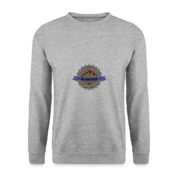Gipfelbesteigung Zugspitze Height 2962 m Vintage - Unisex Pullover - Weißgrau meliert - Vorne - Alina (178cm) & Michal (187cm)