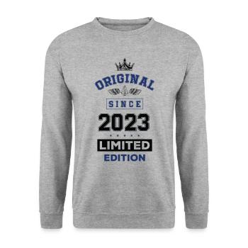 2023 limited edition birthday - Unisex Sweatshirt - salt & pepper - Front - Alina (178cm) & Michal (187cm)