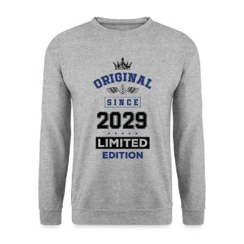 2029 limited edition birthday - Unisex Sweatshirt - salt & pepper - Front - Alina (178cm) & Michal (187cm)