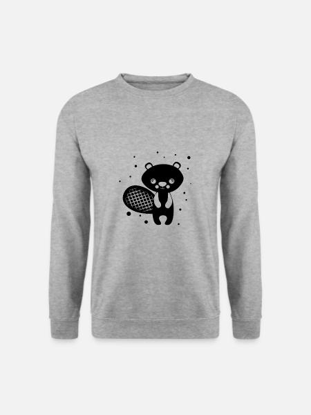 Bieber - Zootier Tierfreund - Unisex Pullover - Weißgrau meliert
