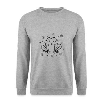 Grenouille - Sweat-shirt Unisexe - gris chiné - Devant - Alina (178cm) & Michal (187cm)
