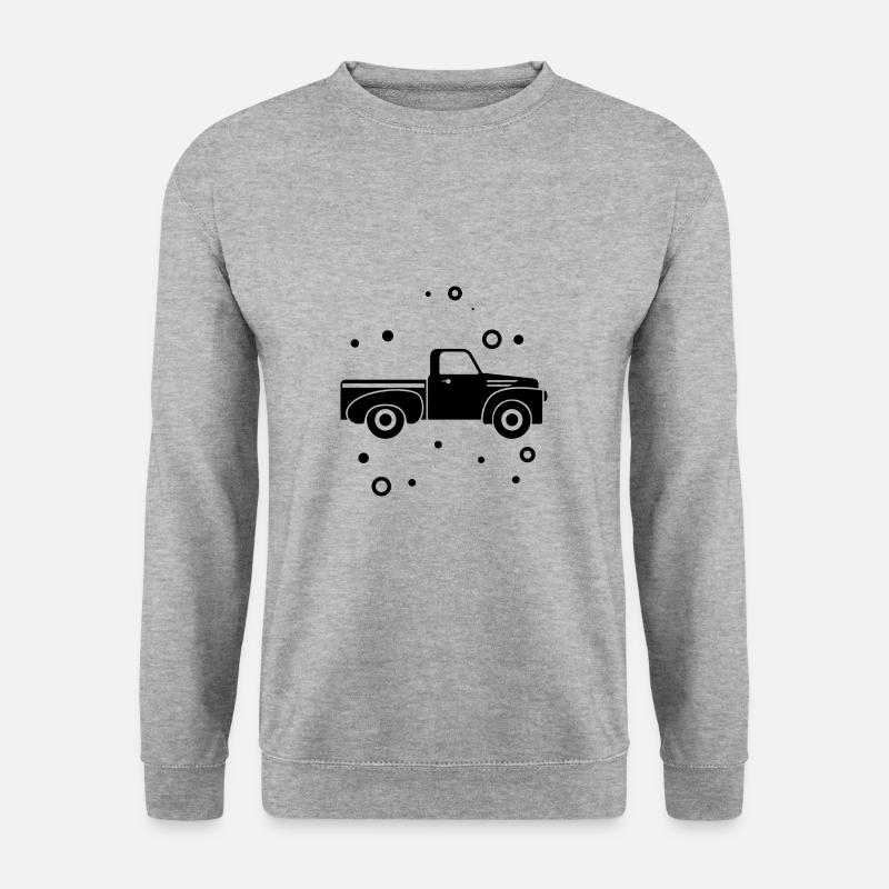 Pick Up - Auto Oldtimer Nostalgisch USA - Unisex Pullover - Weißgrau meliert