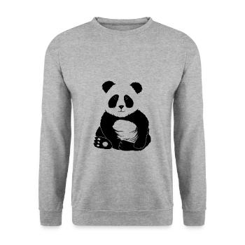 petit cadeau d'ours panda frais refroidi - Sweat-shirt Unisexe - gris chiné - Devant - Alina (178cm) & Michal (187cm)