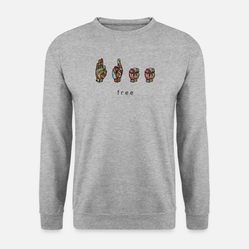 free - DGS Streetwear - Unisex Pullover - Weißgrau meliert