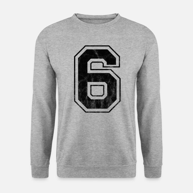 Nummer 6 - Unisex Pullover - Weißgrau meliert