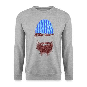hipster bart - Unisex Pullover - Weißgrau meliert - Vorne - Alina (178cm) & Michal (187cm)