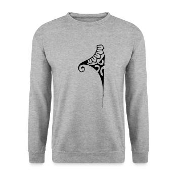 Polynesien Tattoo Kunst Raiatea havai'iart - Unisex Pullover - Weißgrau meliert - Vorne - Alina (178cm) & Michal (187cm)