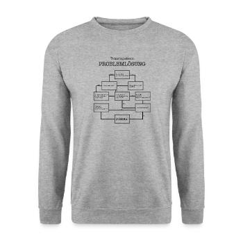 Rettungsdienst Problemlösung Spruch Geschenk - Unisex Pullover - Weißgrau meliert - Vorne - Alina (178cm) & Michal (187cm)