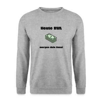 BWL Boss rengaine cadeau BWL Étudiant - Sweat-shirt Unisexe - gris chiné - Devant - Alina (178cm) & Michal (187cm)