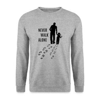 Père et fille Papa Fille Ne marchez jamais seule - Sweat-shirt Unisexe - gris chiné - Devant - Alina (178cm) & Michal (187cm)