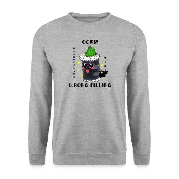 Cute Sushi Kawaii Green Roll Funny Food Cartoon - Unisex Sweatshirt - salt & pepper - Front - Alina (178cm) & Michal (187cm)