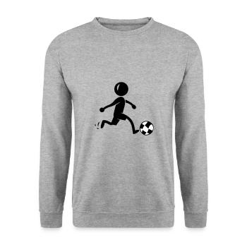 Fussball Fussballspieler Mannschaft - Unisex Pullover - Weißgrau meliert - Vorne - Alina (178cm) & Michal (187cm)