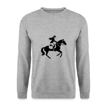 Riding Horse Woman Silhouette - Unisex Sweatshirt - salt & pepper - Front - Alina (178cm) & Michal (187cm)