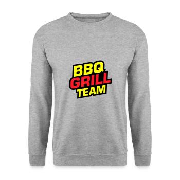Grill Bbq BarbecueTeam - Unisex Pullover - Weißgrau meliert - Vorne - Alina (178cm) & Michal (187cm)
