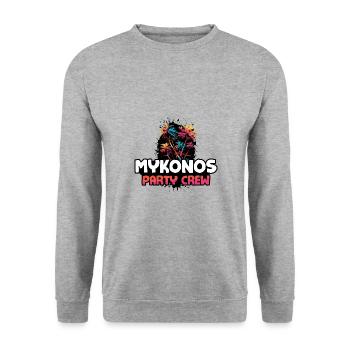 Mykonos Party Crew - Unisex Pullover - Weißgrau meliert - Vorne - Alina (178cm) & Michal (187cm)