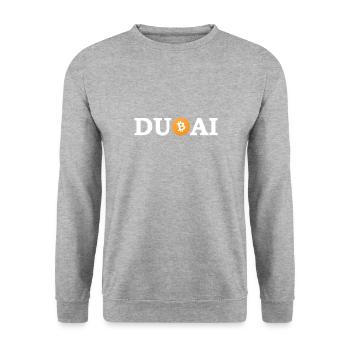 Bitcoin Dubai - Unisex Sweatshirt - salt & pepper - Front - Alina (178cm) & Michal (187cm)