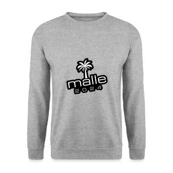 Malle 2024 Mallorca Palme - Unisex Pullover - Weißgrau meliert - Vorne - Alina (178cm) & Michal (187cm)