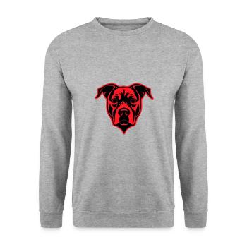 Staffordshire Bull Terrier Dog Head - Unisex Sweatshirt - salt & pepper - Front - Alina (178cm) & Michal (187cm)