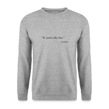Talk at the end - Unisex Sweatshirt - salt & pepper - Front - Alina (178cm) & Michal (187cm)