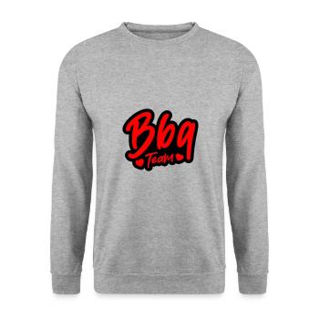 BBQ Grill Team - Unisex Pullover - Weißgrau meliert - Vorne - Alina (178cm) & Michal (187cm)