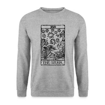 The Star Tarot Card - Unisex Pullover - Weißgrau meliert - Vorne - Alina (178cm) & Michal (187cm)
