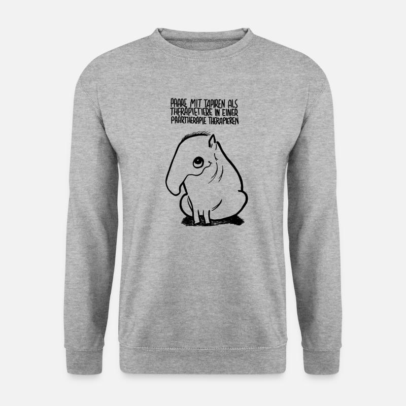 Tapir Therapietier - Unisex Pullover - Weißgrau meliert