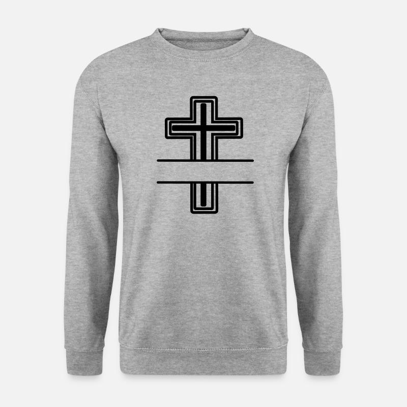 Monogram cross - Unisex Sweatshirt - salt & pepper
