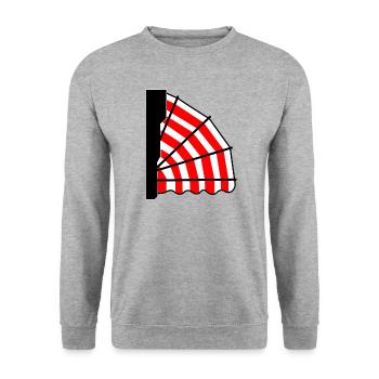 Marquis awnings red white striped - Unisex Sweatshirt - salt & pepper - Front - Alina (178cm) & Michal (187cm)