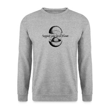 Soutenez votre planète locale - Sweat-shirt Unisexe - gris chiné - Devant - Alina (178cm) & Michal (187cm)