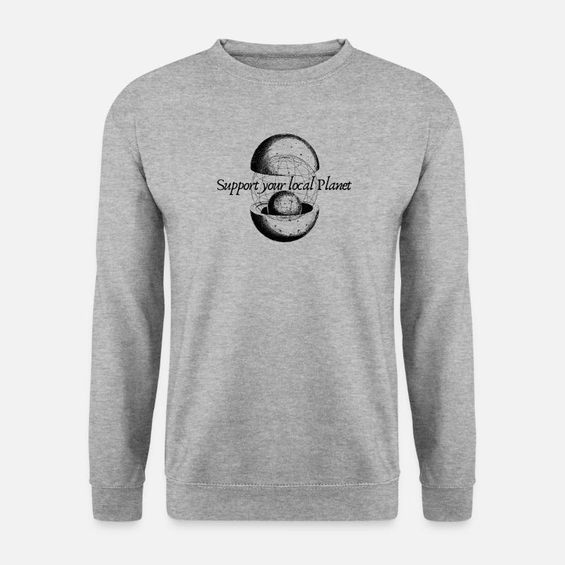 Support your Local Planet - Unisex Pullover - Weißgrau meliert