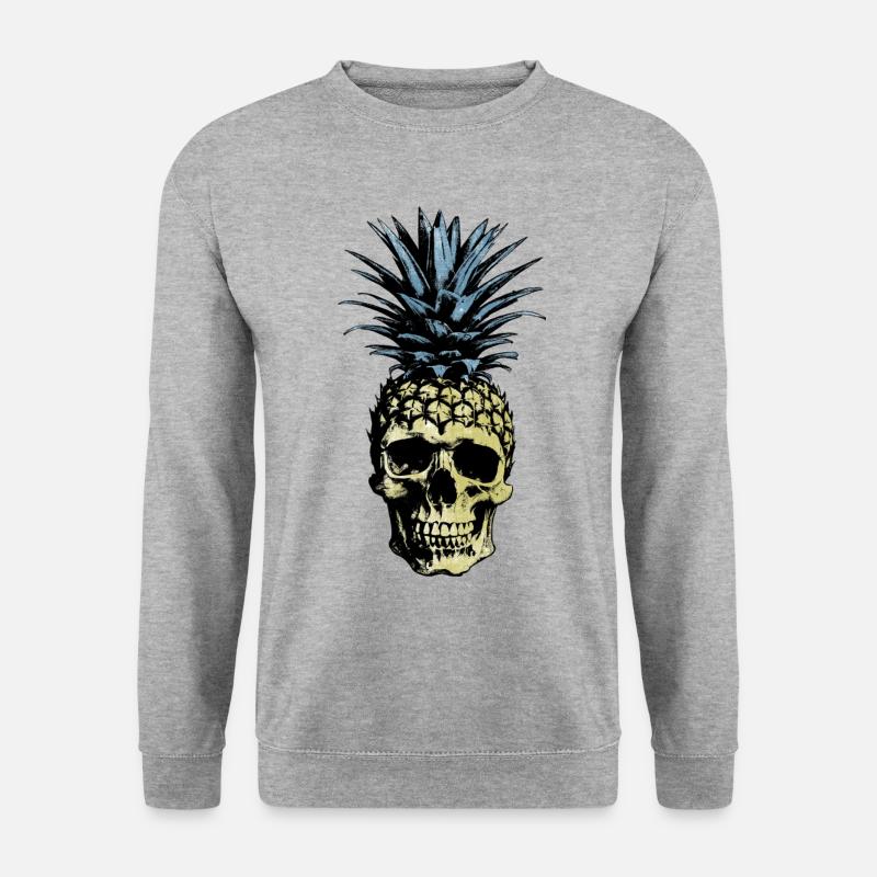ANANAS SCHÄDEL HELLE HINTERGRÜNDE - Unisex Pullover - Weißgrau meliert