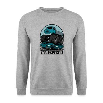 Concasseur W50 - Sweat-shirt Unisexe - gris chiné - Devant - Alina (178cm) & Michal (187cm)